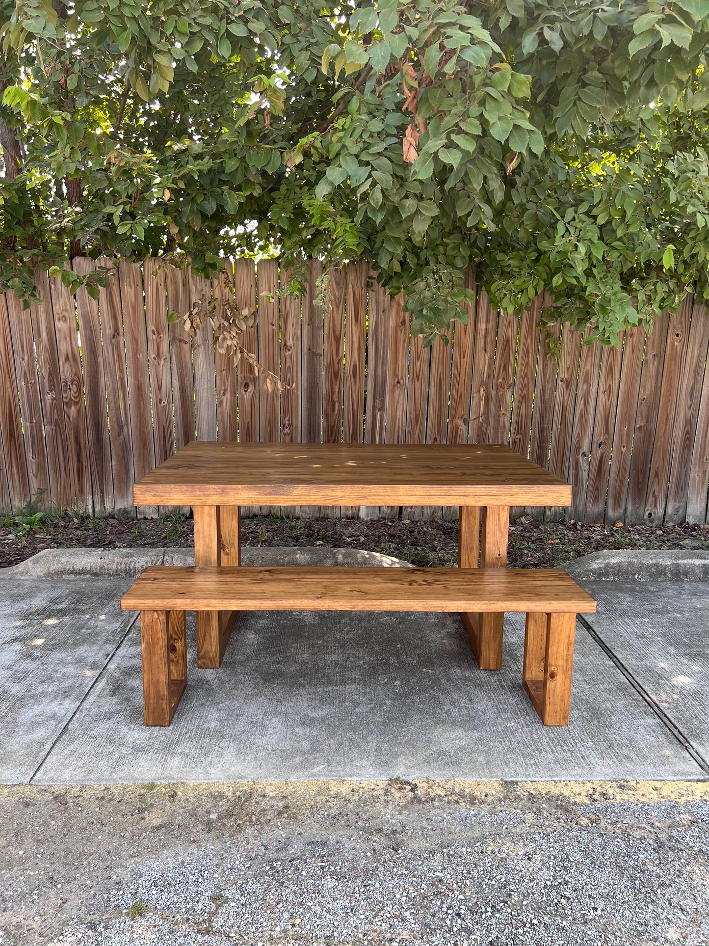 Elise Modern Rustic Dining Table & Bench Set Handcrafted Solid Wood Dining Table image 5