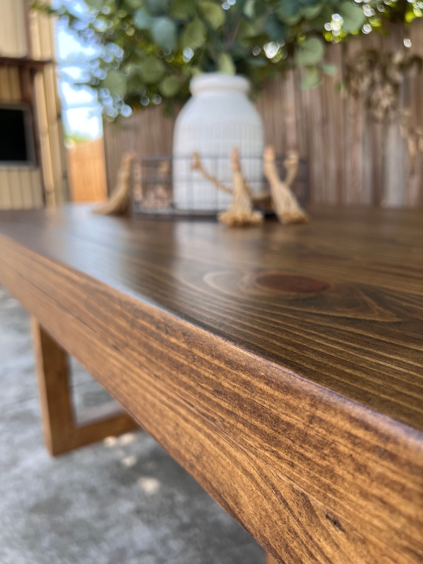 Elise Modern Rustic Dining Table & Bench Set Handcrafted Solid Wood Dining Table image 3
