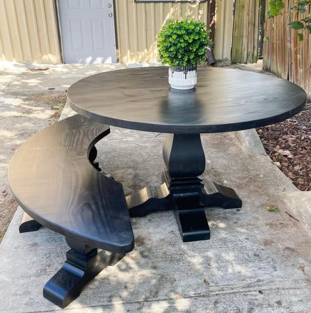 Amora Round Rustic Dining Table - Handcrafted Solid Wood Dining image 5