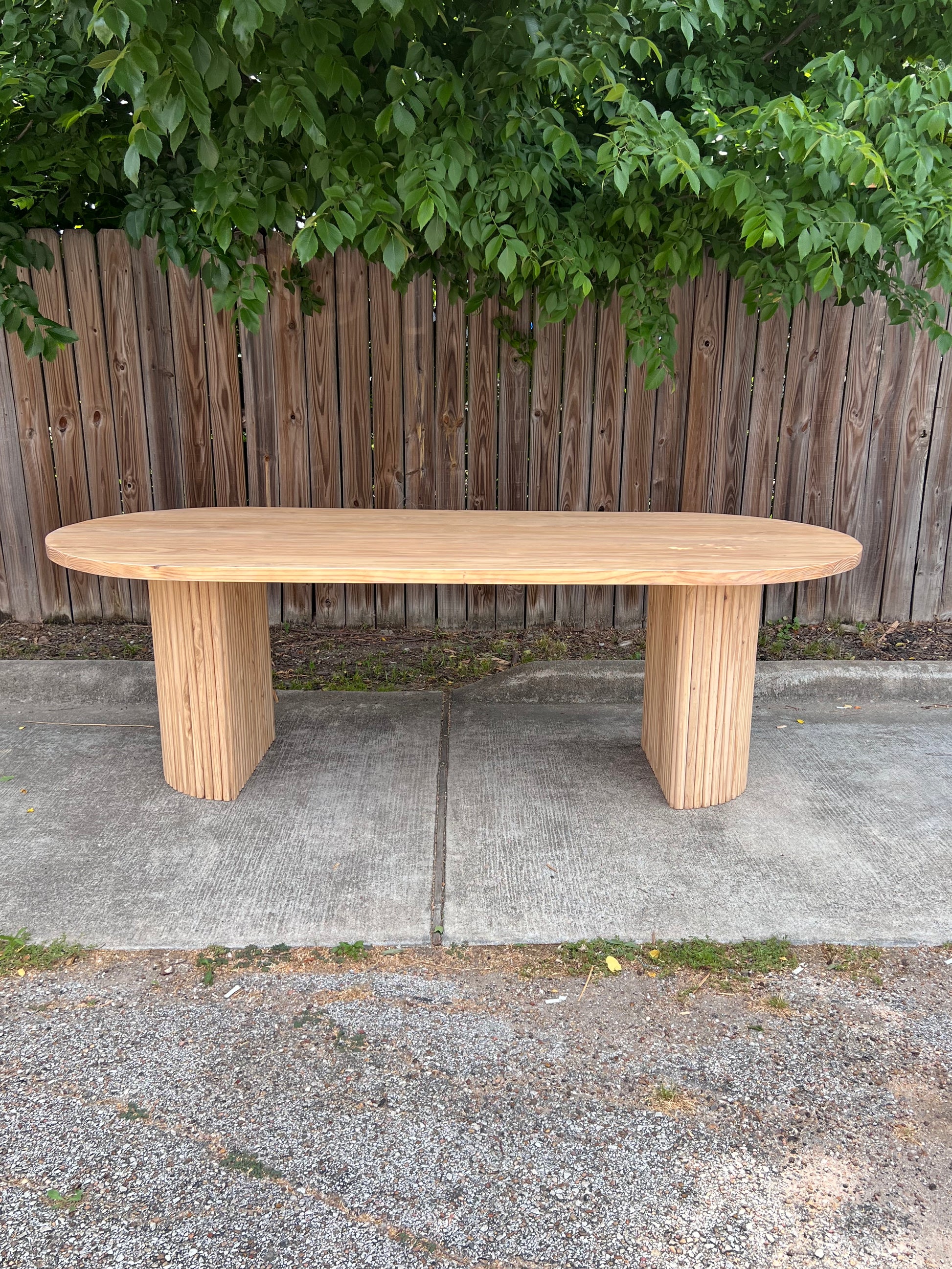 Celeste Modern Rustic Oval Dining Table - Handcrafted Solid Wood Dining Table image 3