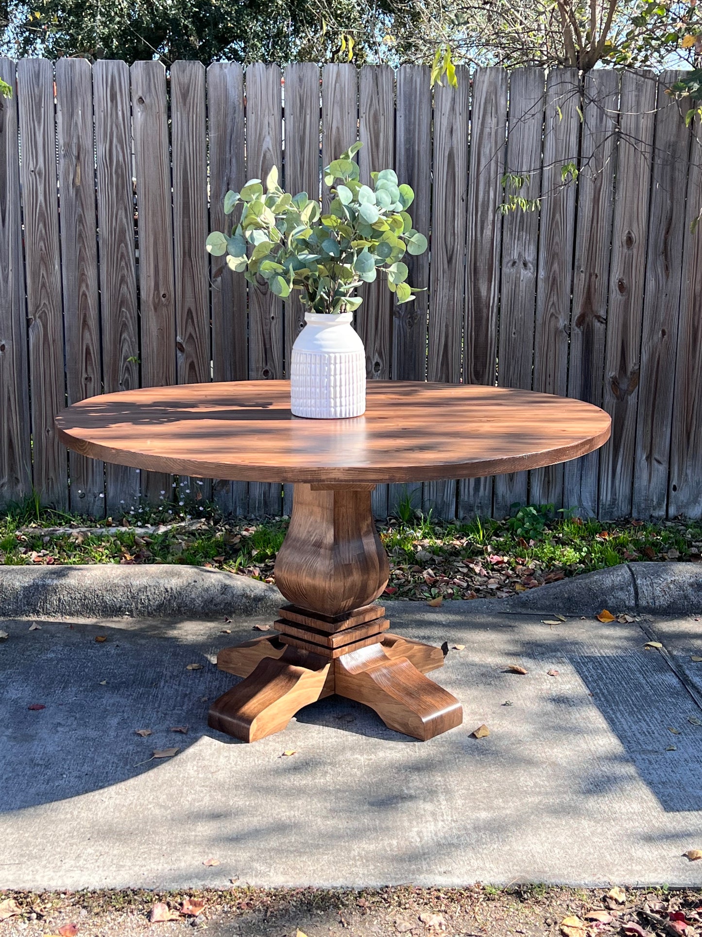 Amora Round Rustic Dining Table - Handcrafted Solid Wood Dining image 4