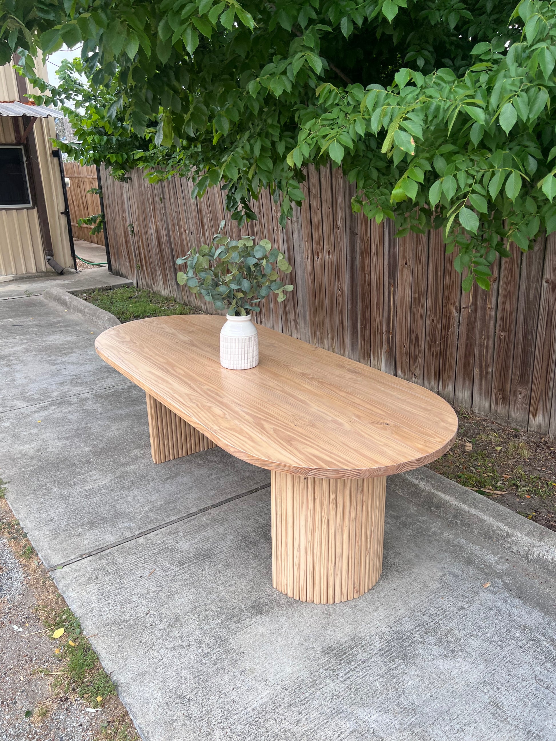 Celeste Modern Rustic Oval Dining Table - Handcrafted Solid Wood Dining Table image 4