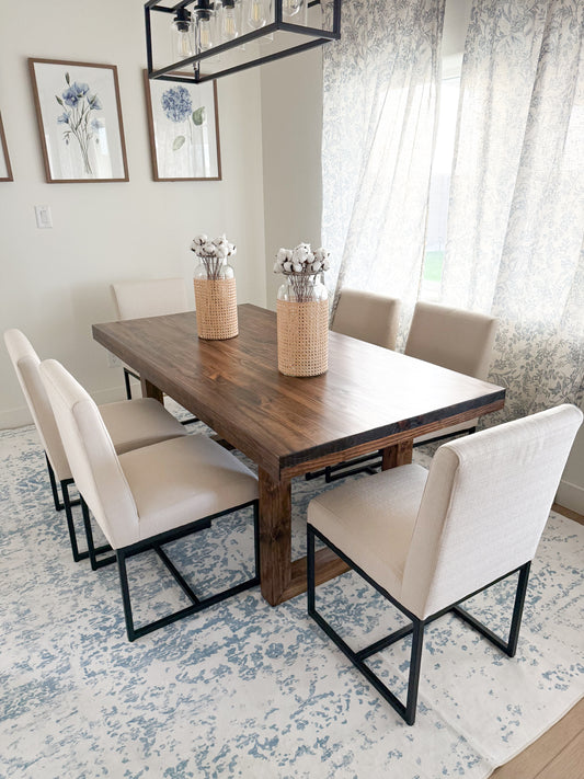 Elise Modern Rustic DiningTable - Handcrafted Solid Wood Dining Table image 0