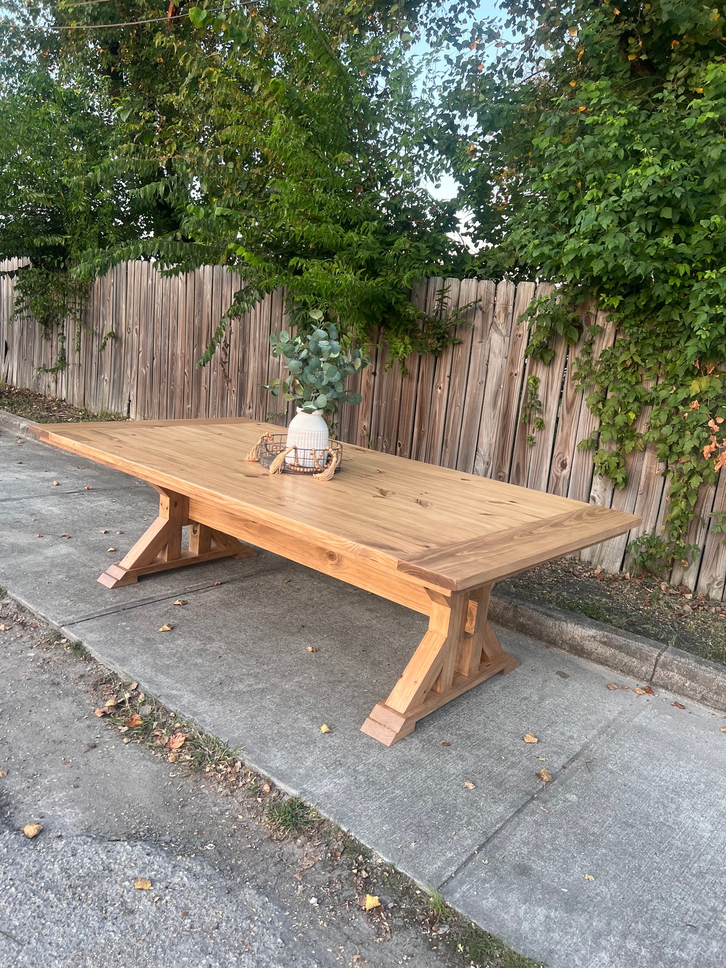 Solid Wood Dining Table Trestle Legs - Valoris - Farmhouse - Handcrafted