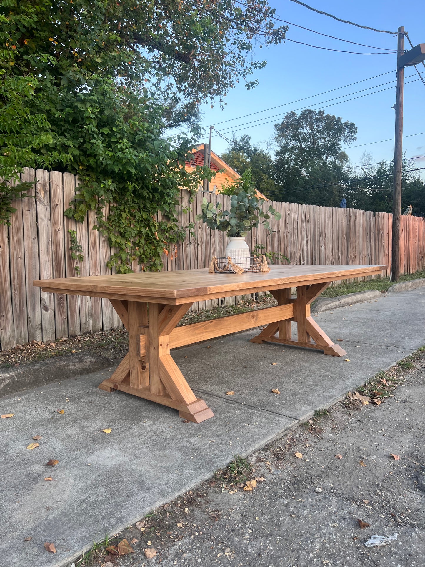 Solid Wood Dining Table Trestle Legs - Valoris - Farmhouse - Handcrafted