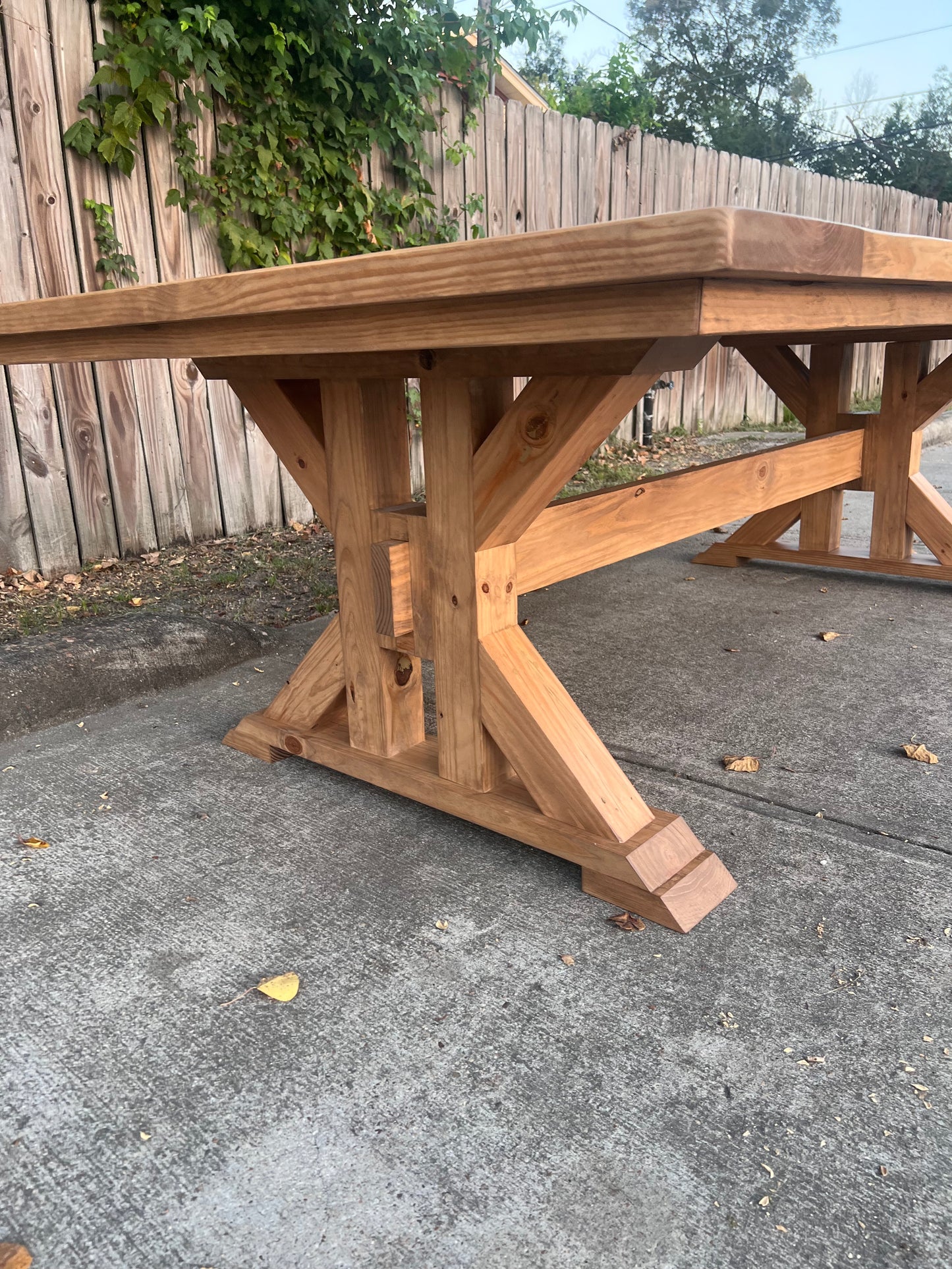 Solid Wood Dining Table Trestle Legs - Valoris - Farmhouse - Handcrafted