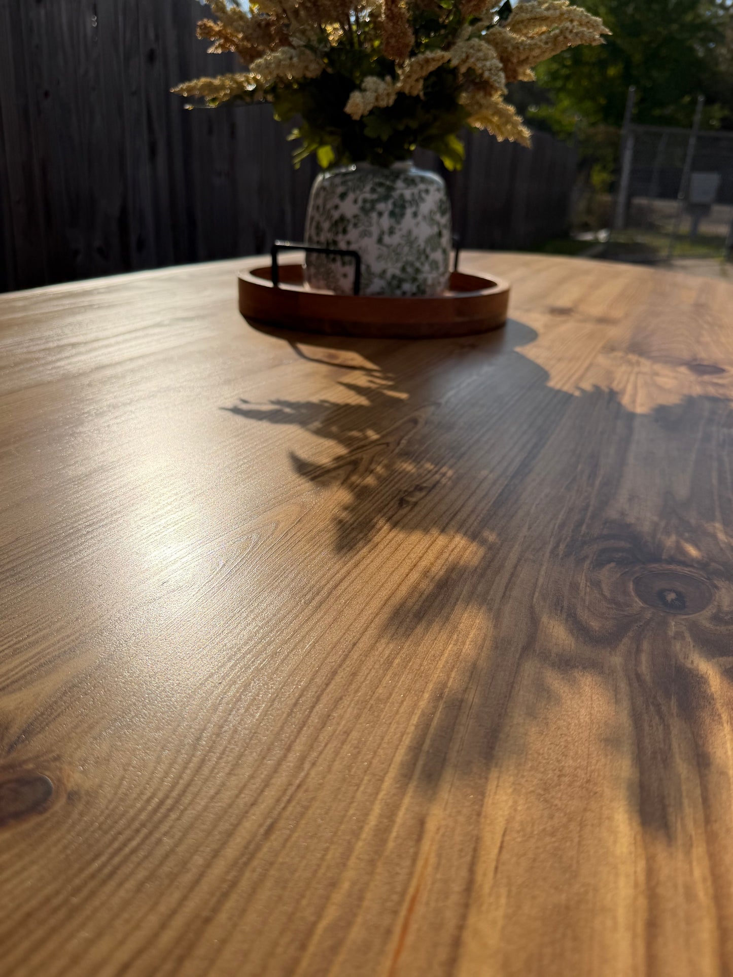 Solid Wood Oval Dining Table with Turned Legs - Dasha - Farmhouse - Handcrafted