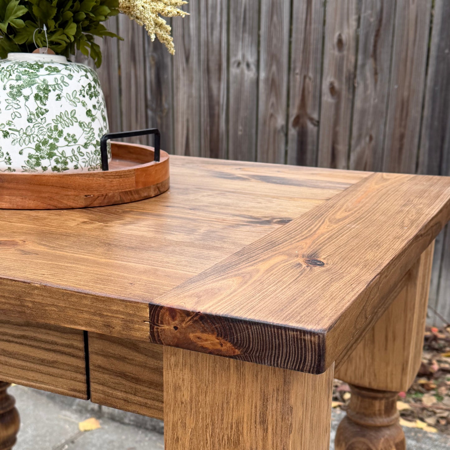 Solid Wood Kitchen Island with Bottom Shelf - Dasha