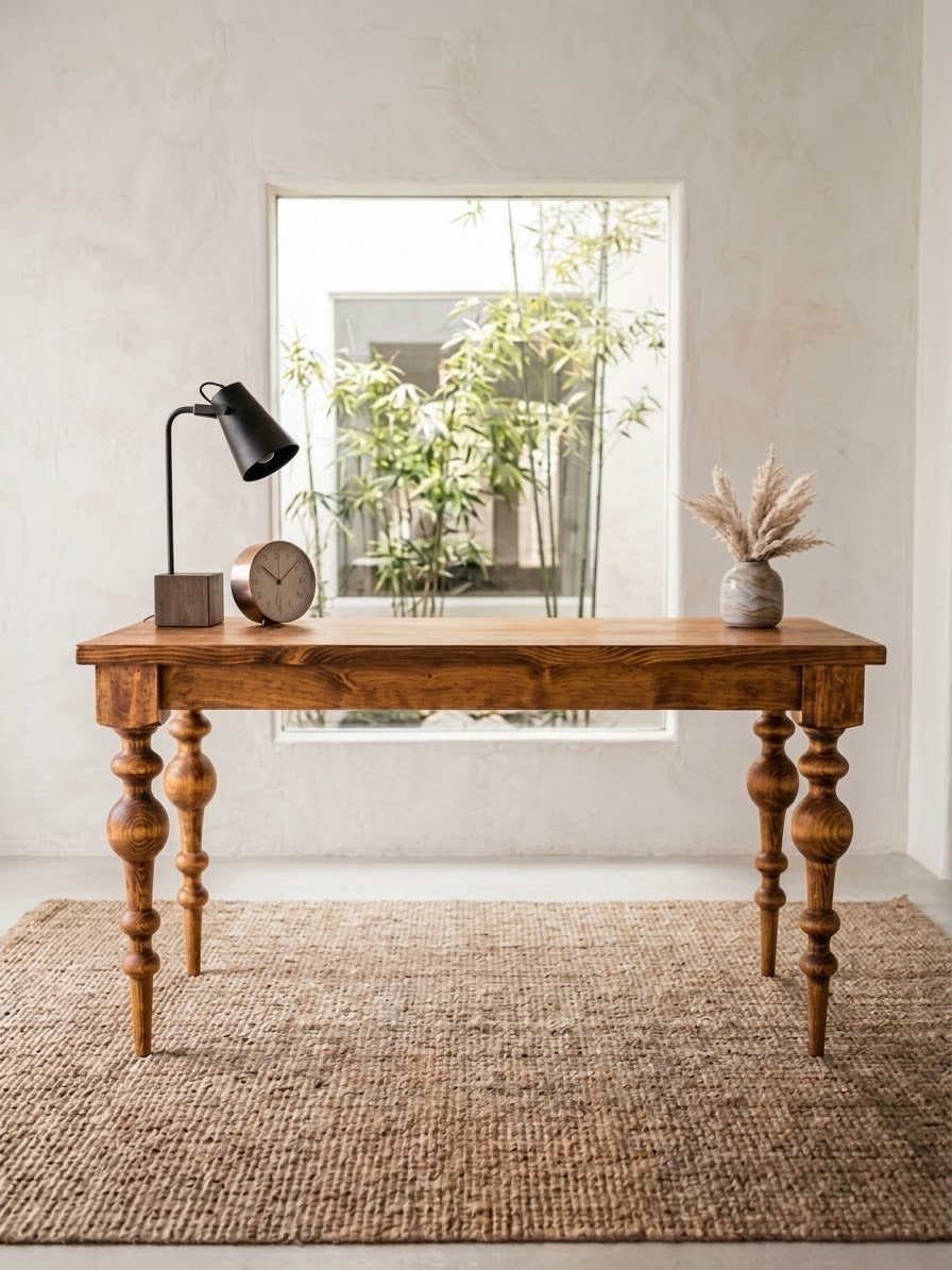 Solid Wood Desk with Drawers - Handcrafted Wooden Desk - Olivia