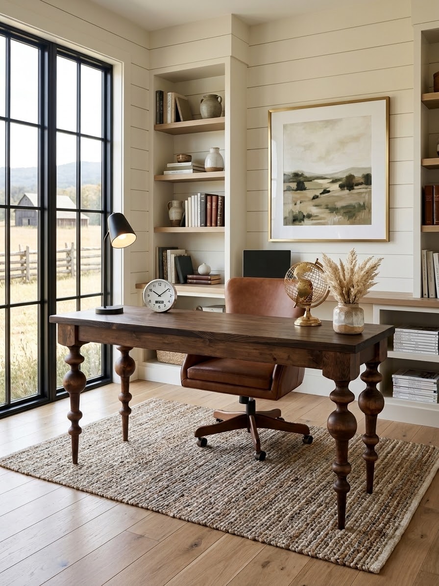 Solid Wood Desk with Drawers - Handcrafted Wooden Desk - Olivia