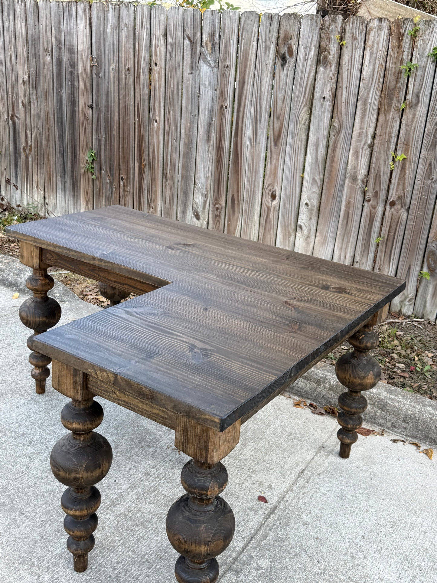 Solid Wood L Shape Desk – Custom Handcrafted Executive Corner Desk - Arden - Made in Texas