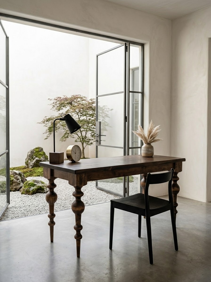 Solid Wood Desk with Drawers - Handcrafted Wooden Desk - Olivia