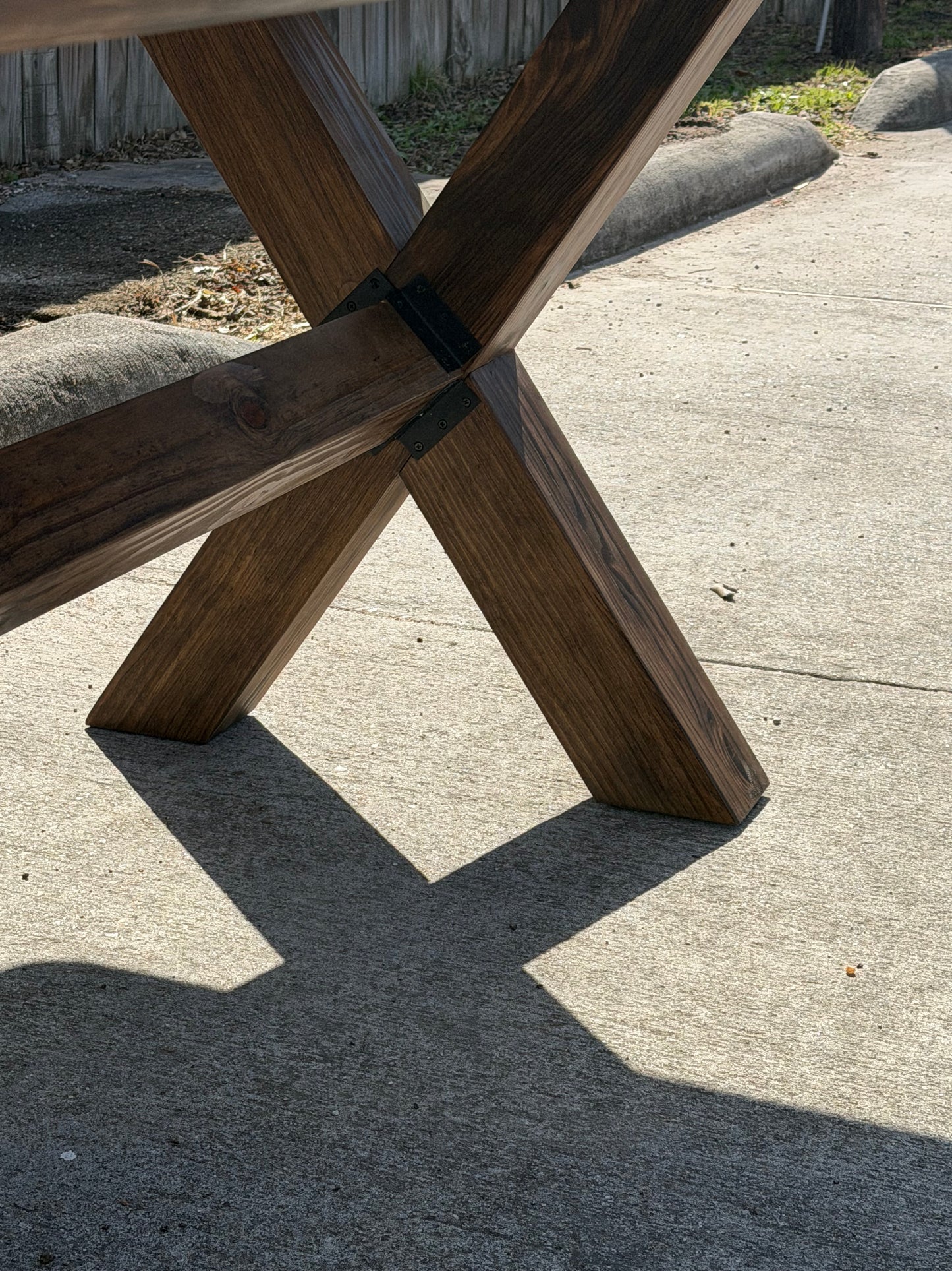 Solid Wood Farmhouse Dining Table with X Legs - Handcrafted Modern Rustic - Calista