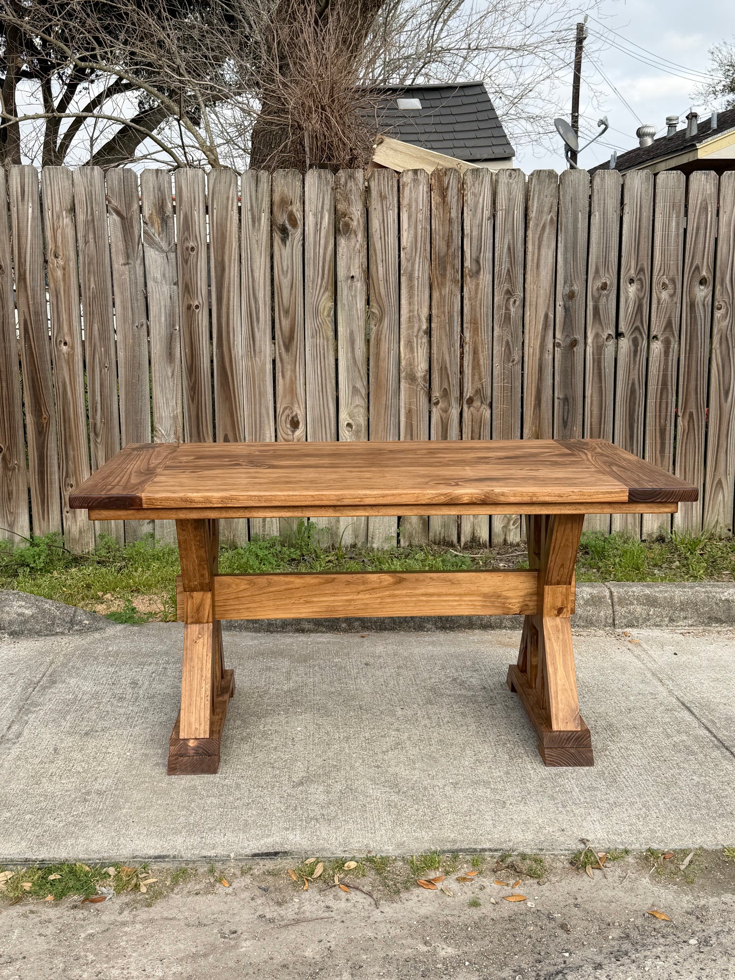 Solid Wood Dining Table Trestle Legs - Valoris - Farmhouse - Handcrafted