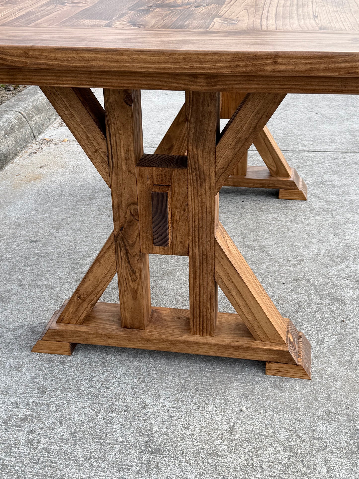Solid Wood Dining Table Trestle Legs - Valoris - Farmhouse - Handcrafted