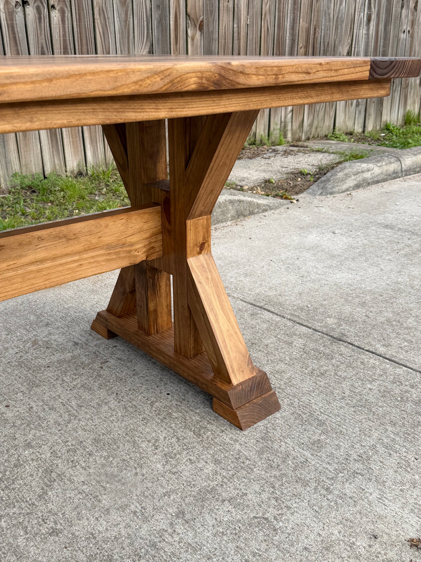 Solid Wood Dining Table Trestle Legs - Valoris - Farmhouse - Handcrafted