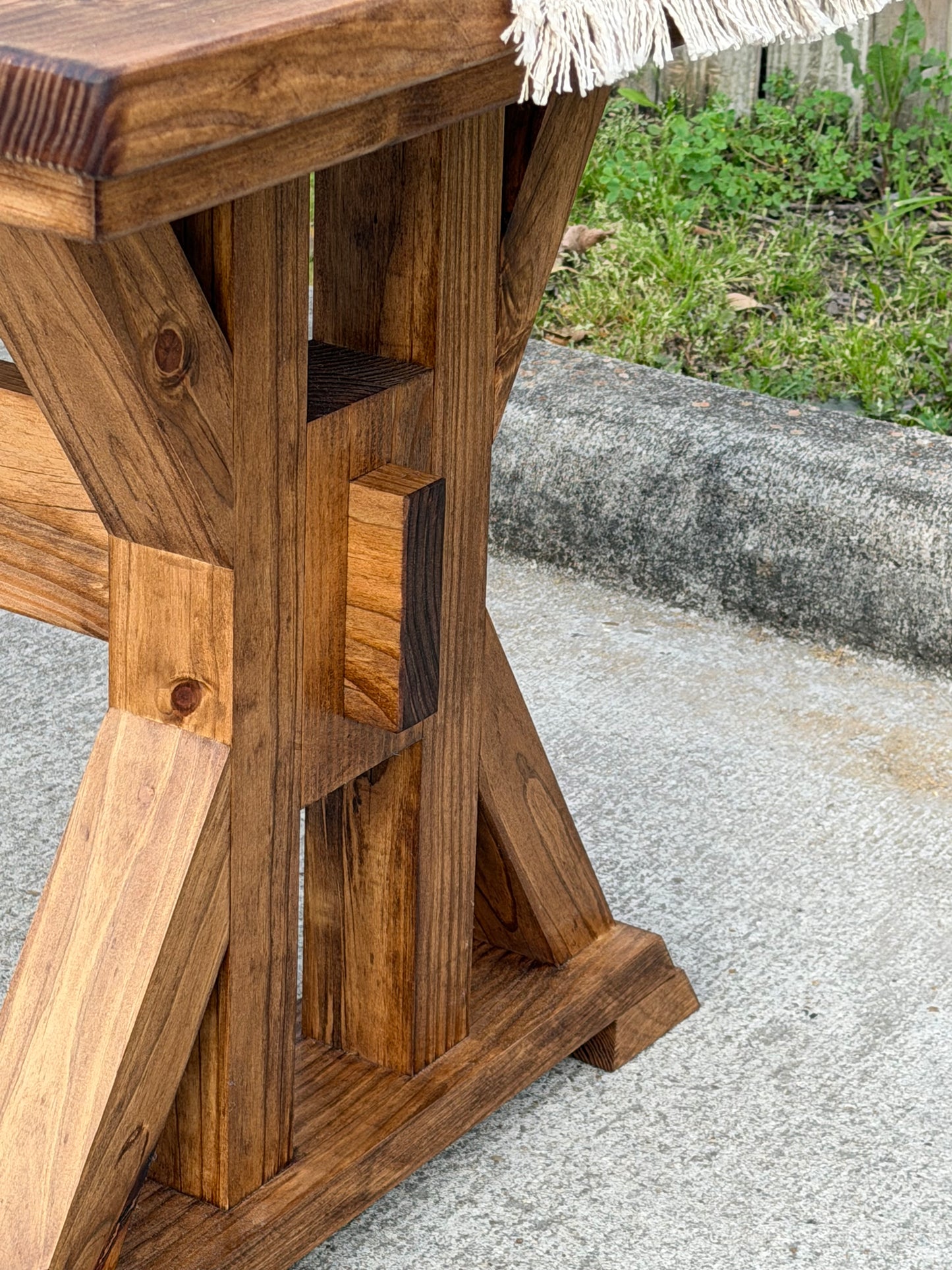 Solid Wood Dining Table Trestle Legs - Valoris - Farmhouse - Handcrafted
