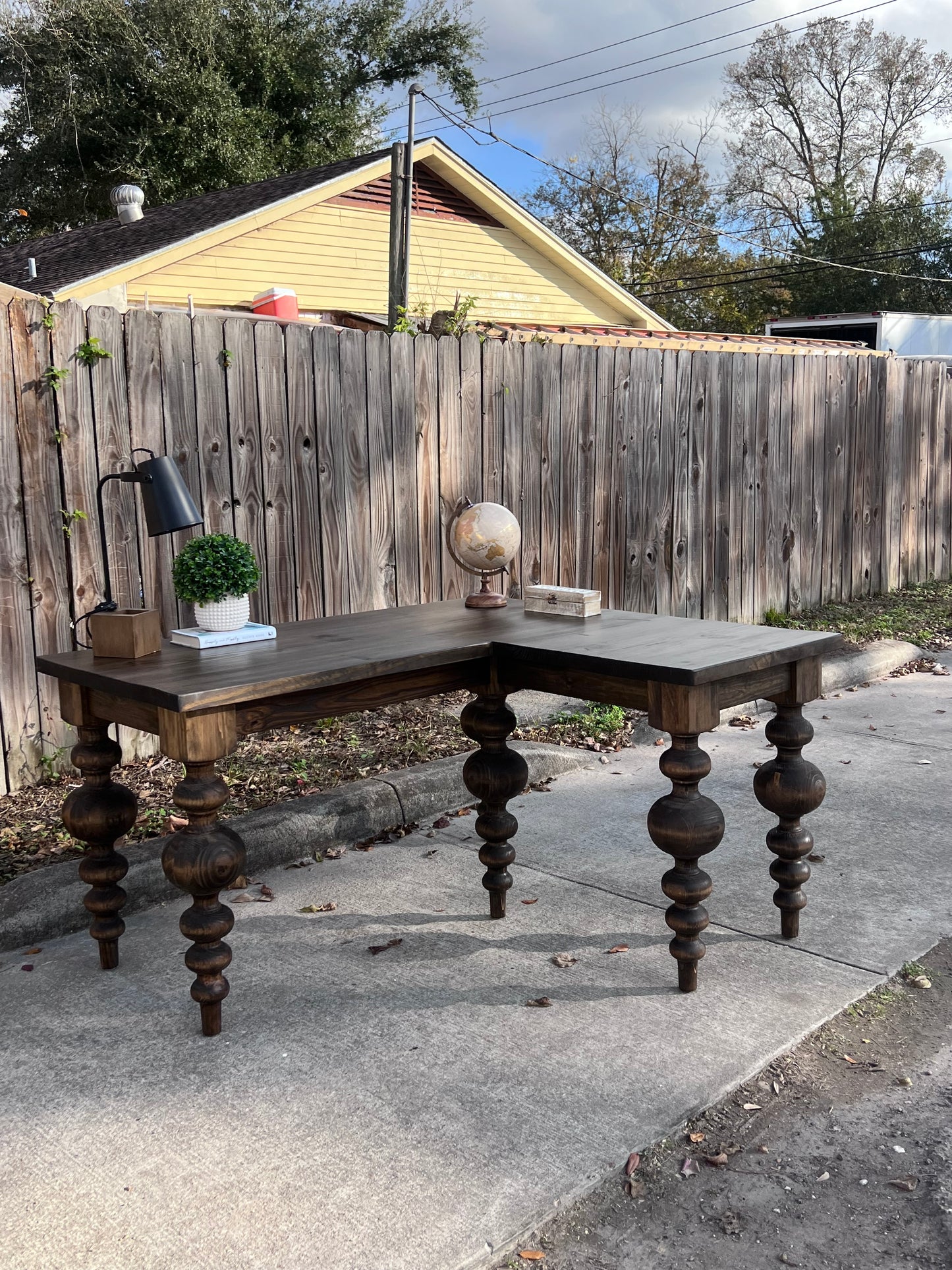 Solid Wood L Shape Desk – Custom Handcrafted Executive Corner Desk - Arden - Made in Texas