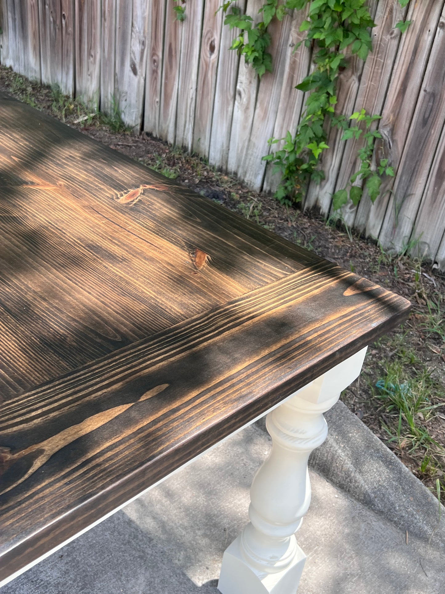 Chateau Farmhouse Dining Table – Handcrafted Solid Wood with Turned Legs
