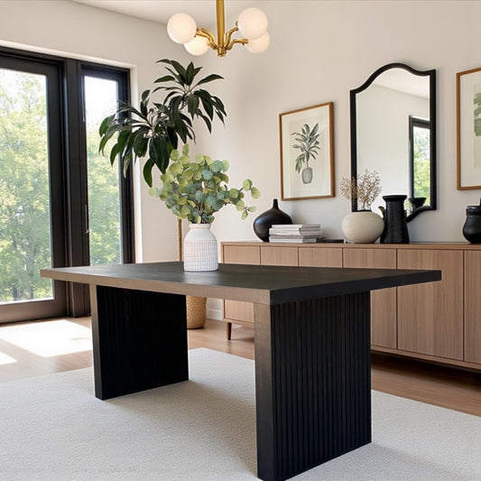 Sable White Oak Modern Dining Table - Handcrafted
