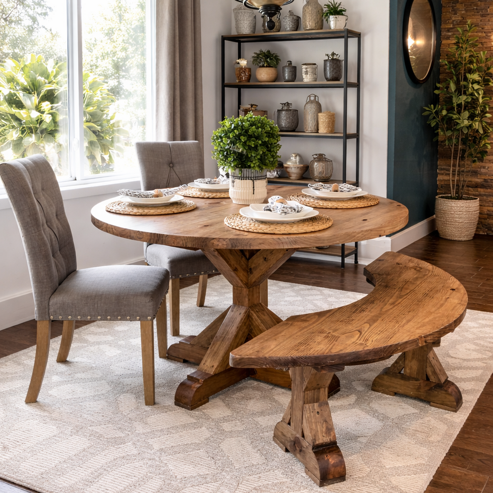 Curved Dining Bench For Round Table