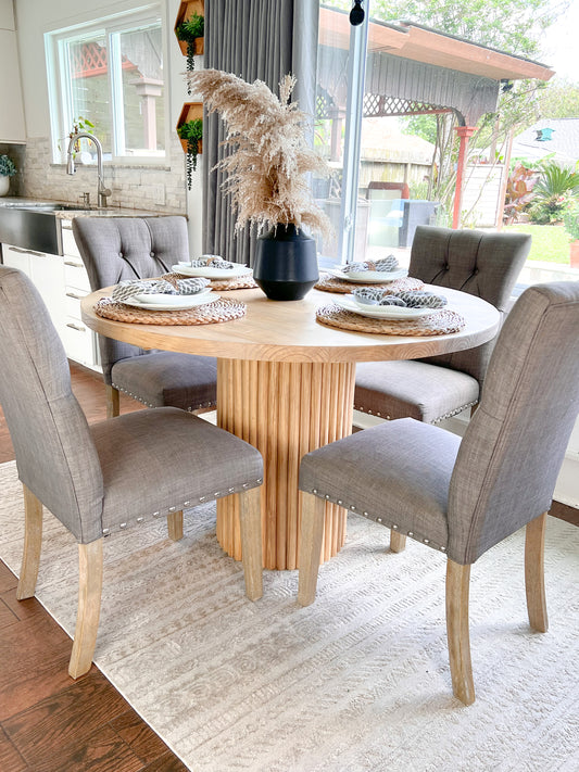 Sienna Round Dining Table - Handcrafted Solid Wood Dining Table - Modern Rustic image 0