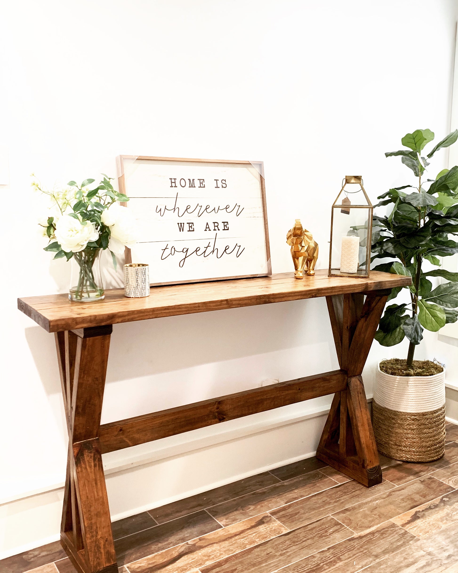 Joelle Entryway Console - Sofa Table - Solid Wood - Handcrafted image 1
