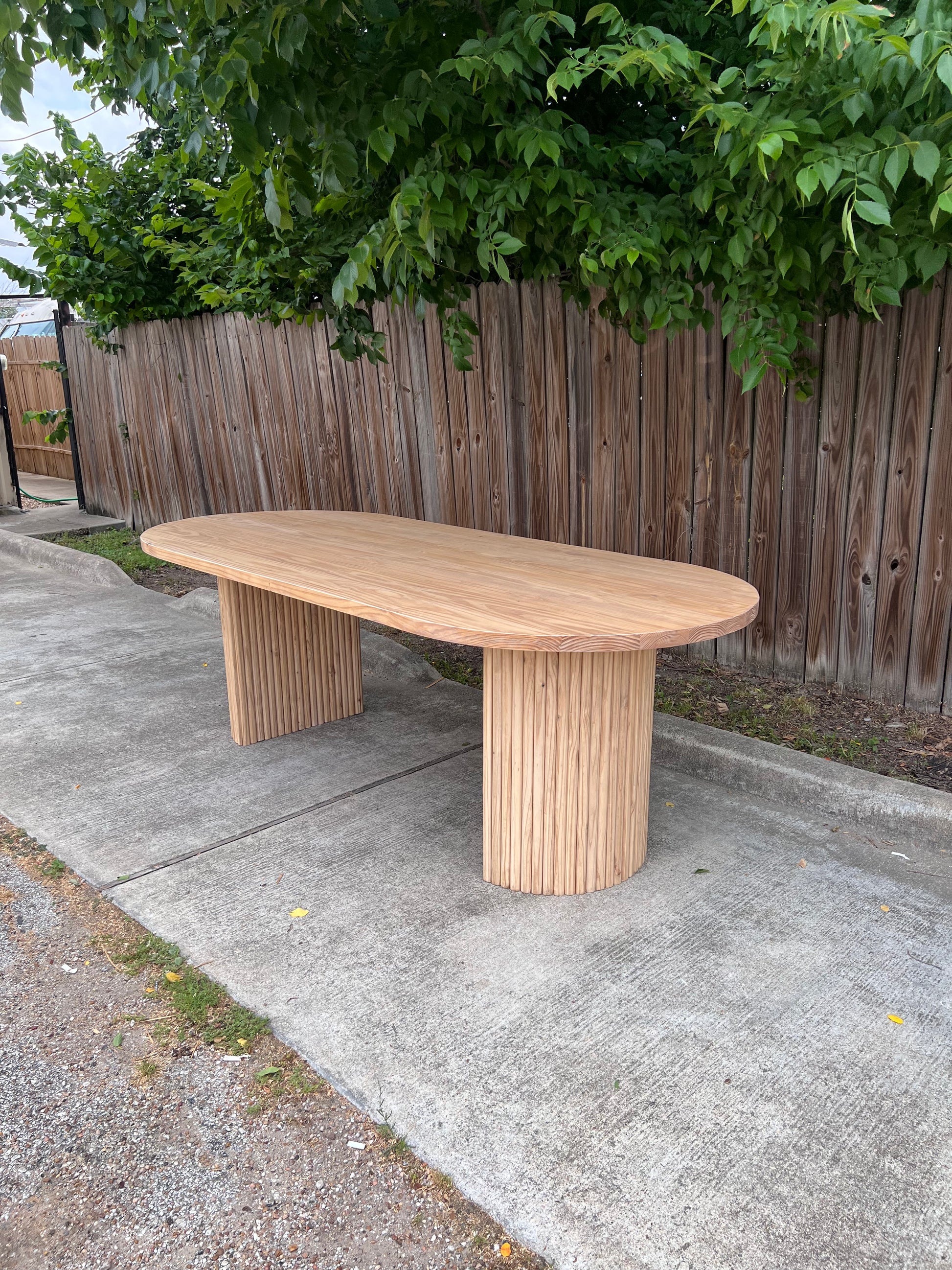 Celeste Modern Rustic Oval Dining Table - Handcrafted Solid Wood Dining Table image 5