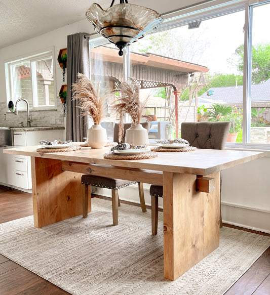 Harper Modern Rustic DiningTable - Handcrafted Solid Wood Dining Table image 0