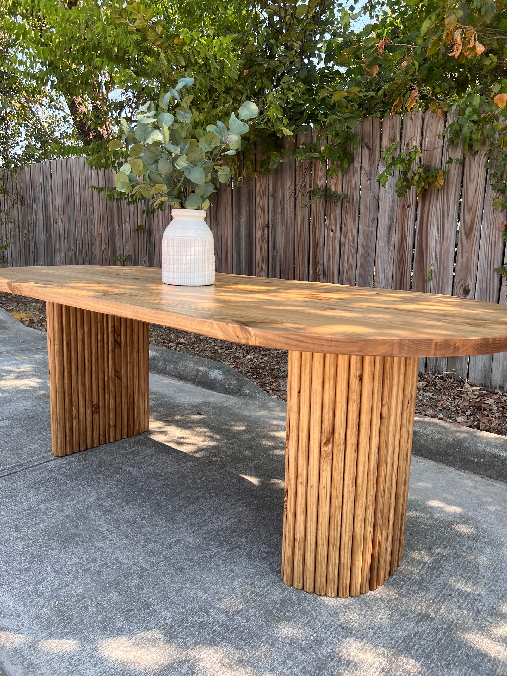 Celeste Modern Rustic Oval Dining Table - Handcrafted Solid Wood Dining Table image 6
