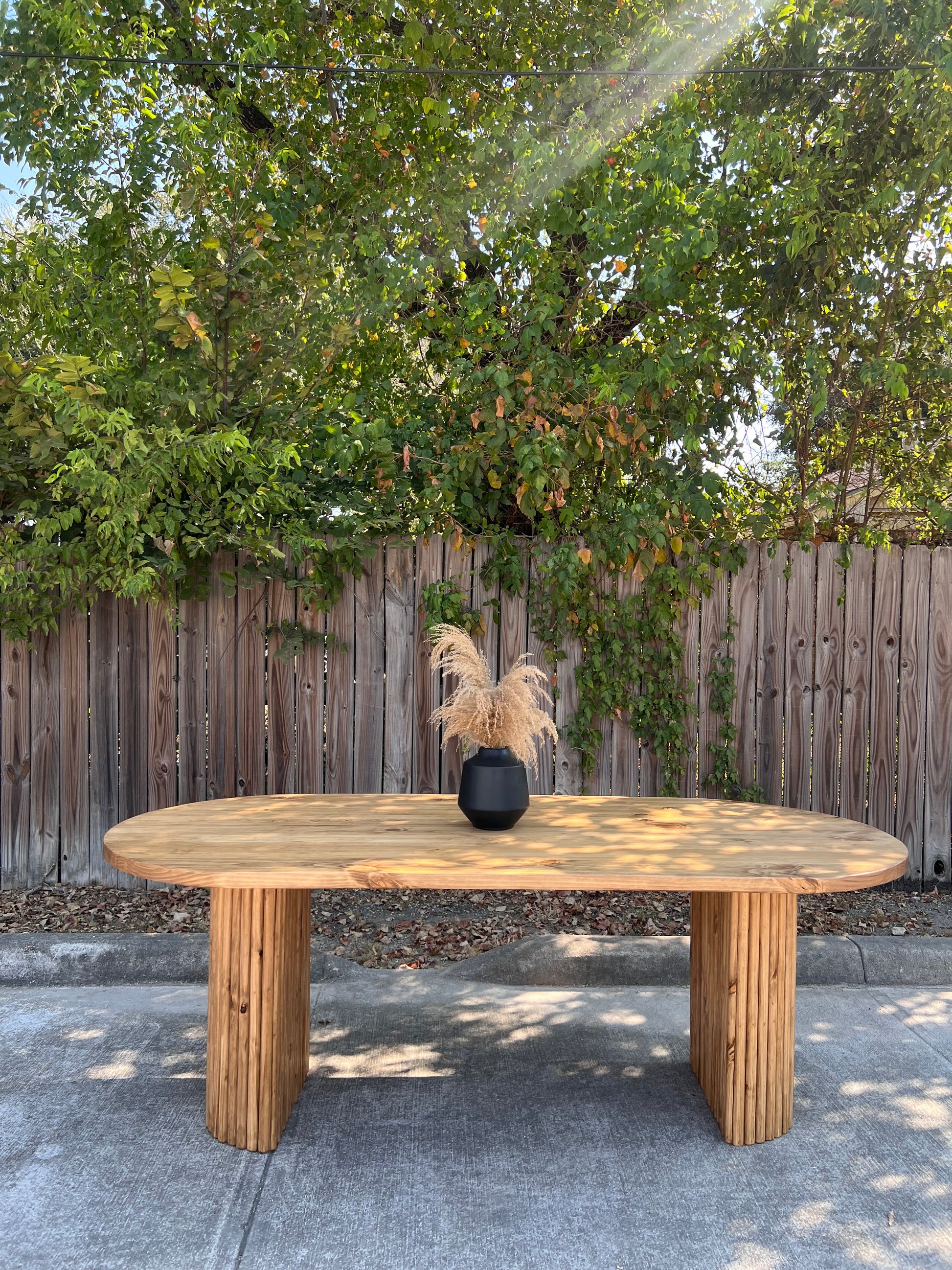 Celeste Modern Rustic Oval Dining Table - Handcrafted Solid Wood Dining Table image 1